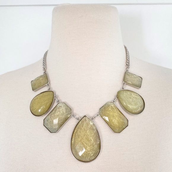 New York & Co Teardrop Rectangle Necklace - Picture 1 of 7